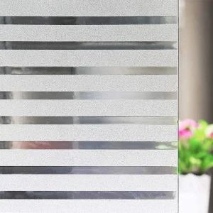 Pellicola per vetri smerigliata adesivo per vetri Privacy pellicola vinilica per finestre Non adesiva pellicola per vetri antistatica rimovibile motivo a righe 1