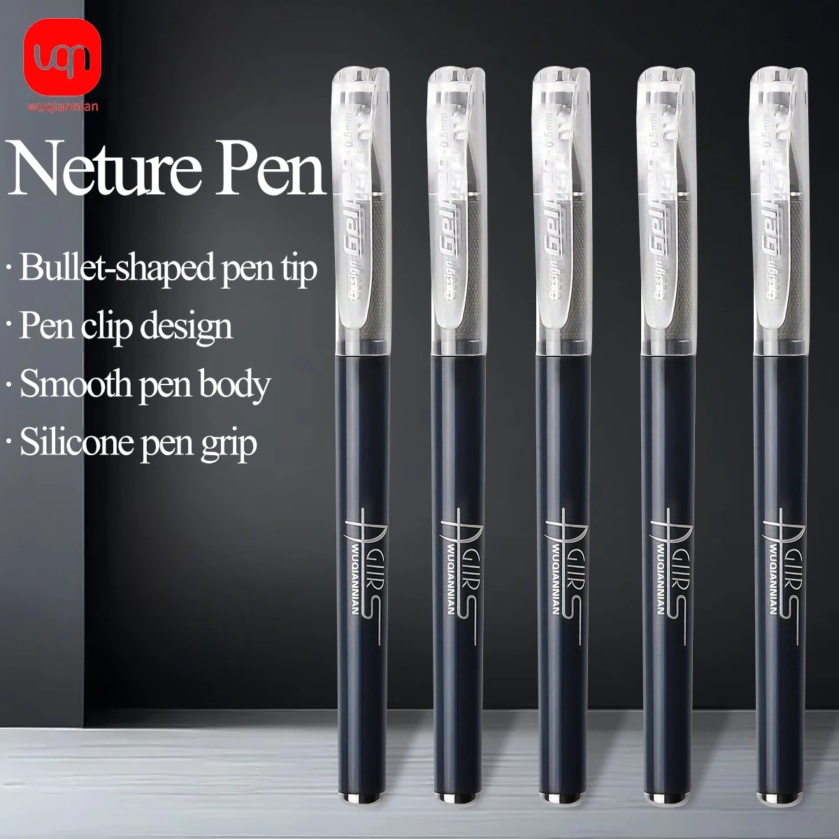 WQN-3/6/12PCS Semplice 0.5mm Penna ad asciugatura rapida con inchiostro nero Penna per firma aziendale di alta qualità Forniture per ufficio e cancelleria 2