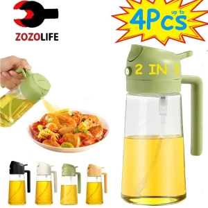 1-4 Pz 2in1 Bottiglia Spruzzatore di Olio di Plastica BBQ Dispenser di Olio da Cucina Olio d'oliva Versatori Spruzzatore Cucina Cottura Mister Bottiglia di Aceto 1