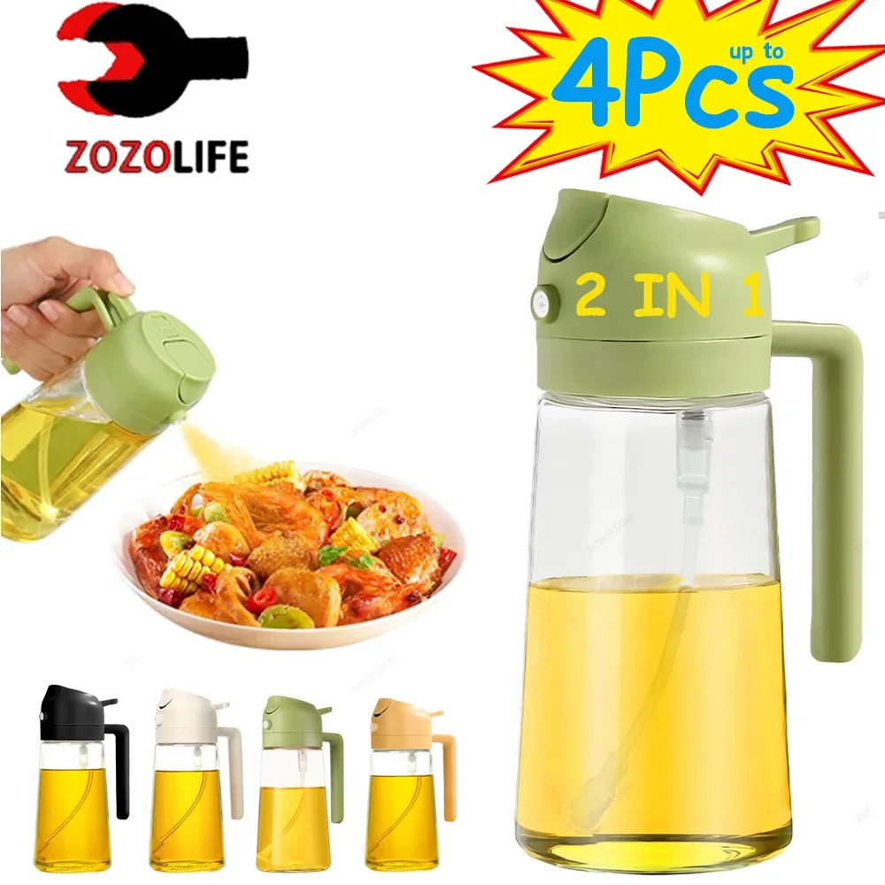 1-4 Pz 2in1 Bottiglia Spruzzatore di Olio di Plastica BBQ Dispenser di Olio da Cucina Olio d'oliva Versatori Spruzzatore Cucina Cottura Mister Bottiglia di Aceto 1
