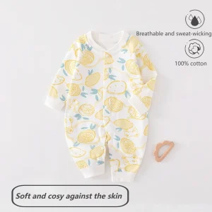 Tutina per neonato - Stile primavera/autunno Abbigliamento per neonato in puro cotone Autunno/Inverno Strato base Costume intero per bambino autunnale 1