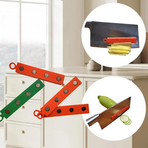 Coltello magnetico antiaderente Tagliaverdure Fette di cetrioli di patate in silicone Coltello antiaderente Piccolo strumento Utensili da cucina creativi 5