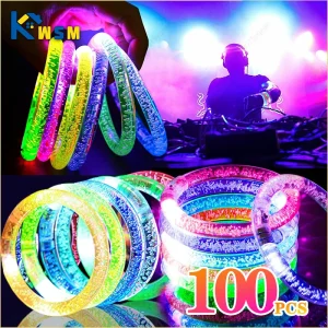 1-100PCS Halloween LED Acrilico Glow Bracciale Supporto per concerti Bracciale fluorescente Braccialetti per feste Decorazione natalizia 1