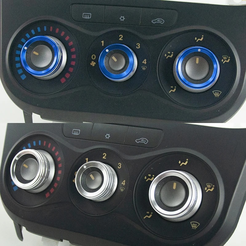 Cruscotto auto Manopole di controllo A/C Anello decorativo Rivestimento in metallo per Alfa Romeo MITO 2012-2018 Accessori interni 4