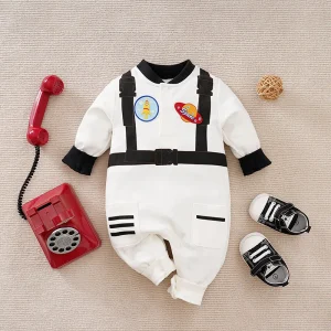 Manica lunga bambino neonato primavera autunno astronauta ragazzi vestiti stampati cartone animato 0-18 mesi pagliaccetto tuta bambino in cotone 1