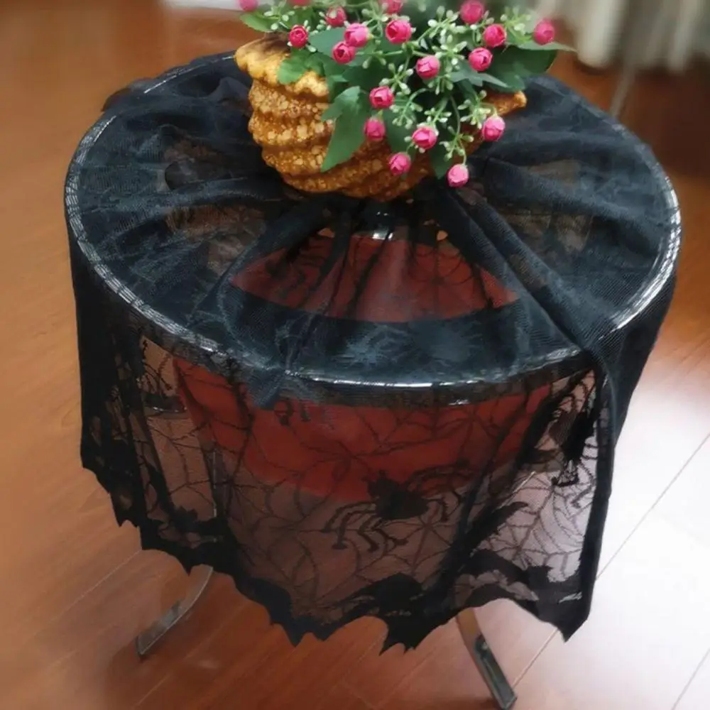 Paralume pipistrello di Halloween ragnatela copertura paralume nastro di pizzo tenda camino decorazione per feste forniture strumenti 4