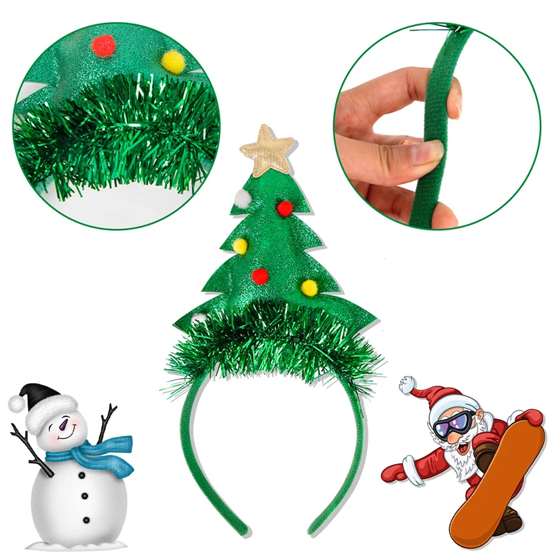 Fasce per decorazioni natalizie, cappelli con renne, copricapo, forniture per feste per bambini e adulti. Fasce per albero di Natale 3