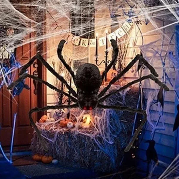 1/3 pezzi gigante ragno di peluche nero decorazioni di Halloween all'aperto spaventosi grandi ragni festa di Halloween bar casa stregata oggetti di scena horror 2