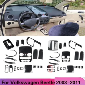 LHD RHD Per Volkswagen Beetle 2003-2011 ABS In Fibra di Carbonio Colore Decorazione Auto Interni Maniglia Della Porta Trim Adesivi Accessori 1