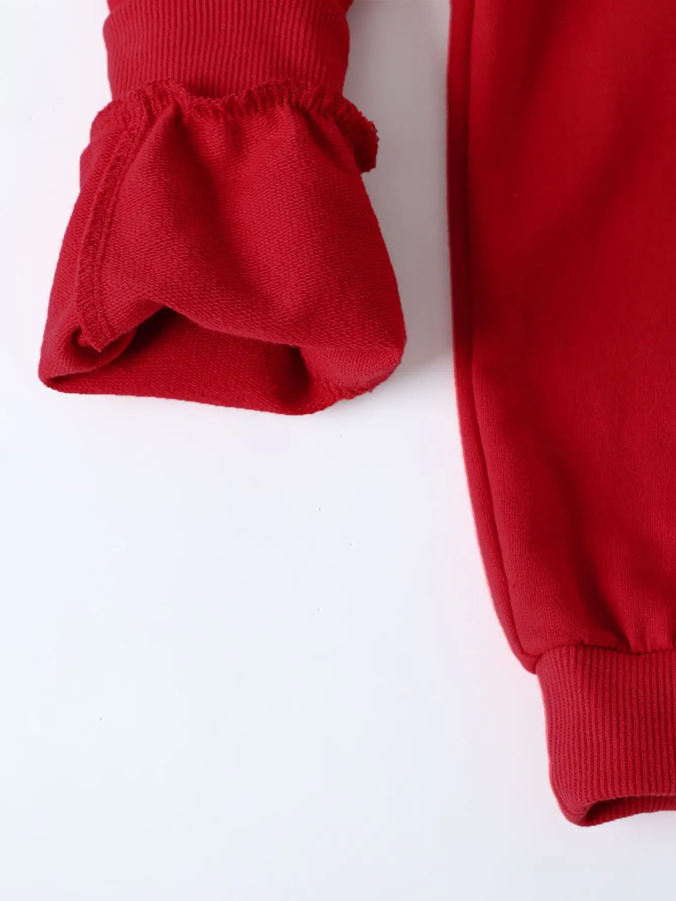 Set di due pezzi di maglione e pantaloni in puro cotone girocollo a maniche lunghe natalizie per bambini, graziosa camicia pullover casual di Babbo Natale 6