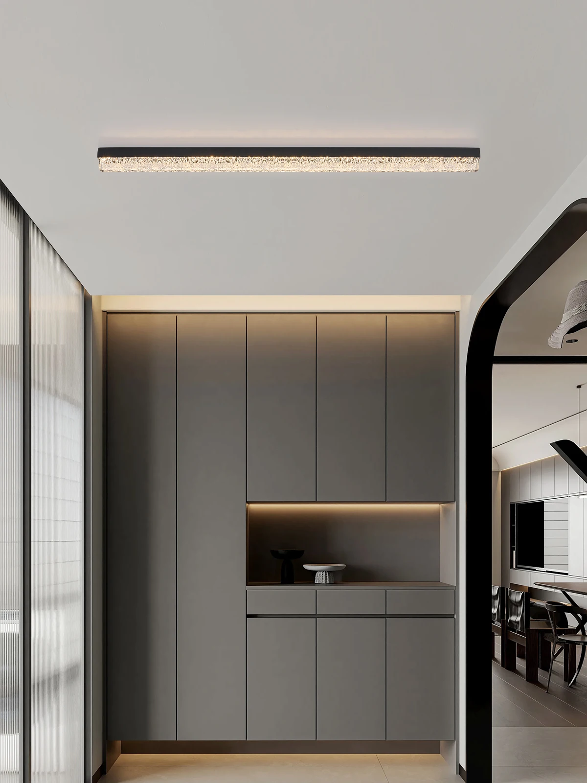 Plafoniera minimalista Lampada da corridoio lunga Luci semplici moderne Lusso Nuovo balcone Spogliatoio Foyer Nuovi apparecchi di illuminazione 3