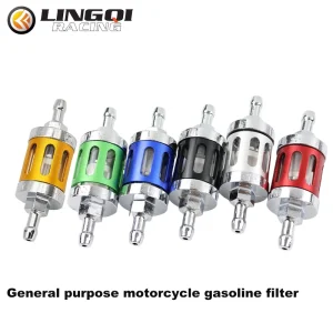 LING QI 8mm CNC In Lega di Alluminio Kirsite Moto Gas Carburante Benzina Filtro Olio Accessori Moto Per ATV Dirt Pit Bike Motocross 1