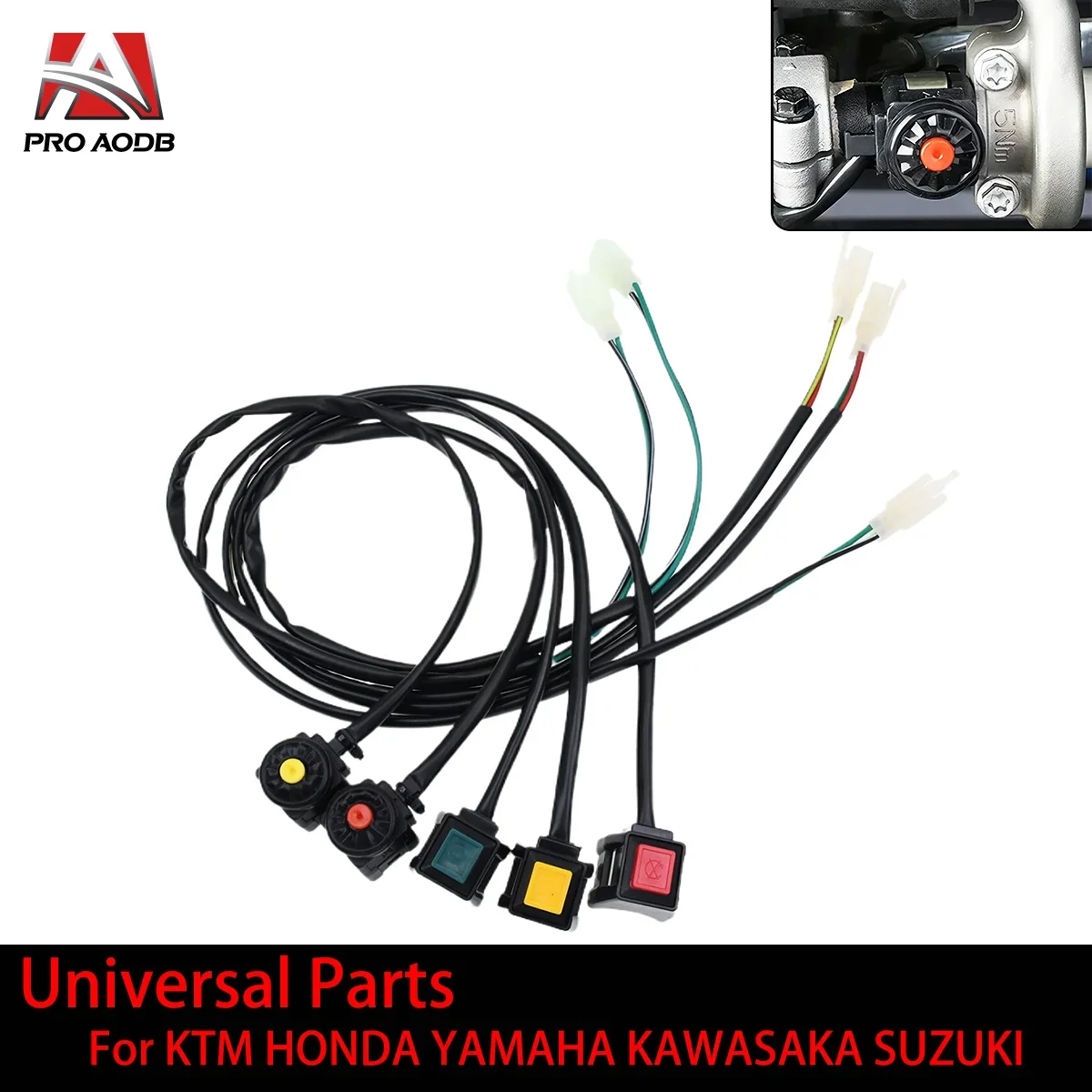 Durevole ATV Motocross Dual Sport Quad Start Horn Kill Off Pulsante interruttore di arresto Accessori moto Maniglia di controllo Interruttori moto 1