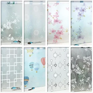 Pellicola per finestre per privacy Blocco UV Adesivo autoadesivo satinato Vinile opaco Adesivo decorativo per porta in vetro Rivestimenti per il controllo del calore per la casa 1