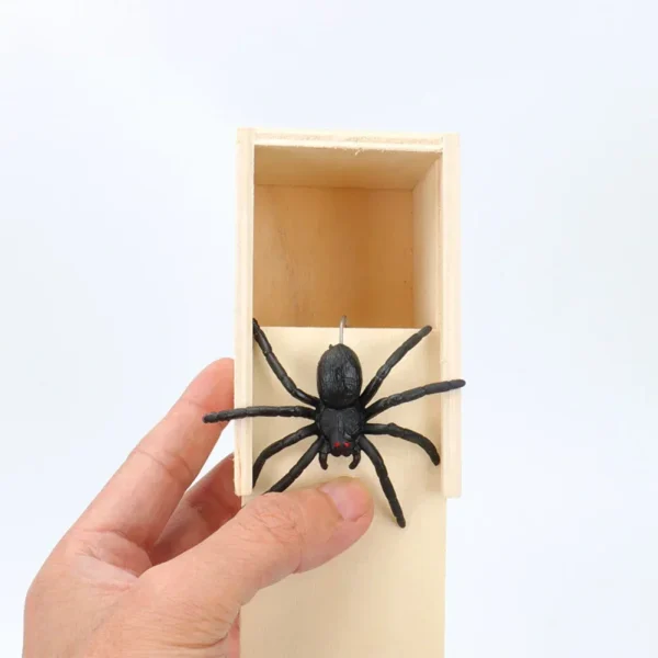 Spider Prank Box wood Fun Surprise Happy Box Gags pratico scherzo spaventare giocattoli novità regali di Halloween per gli amici DROPSHIPPING 4