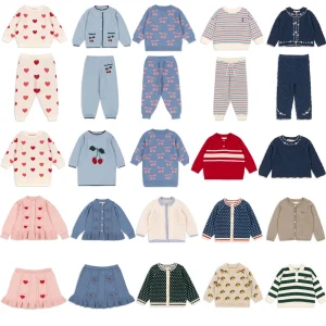 Maglioni lavorati a maglia per ragazze 2025 Autunno Inverno Fiore Cherry Knit Dolce cardigan per bambini Capispalla Giacca Abbigliamento 1