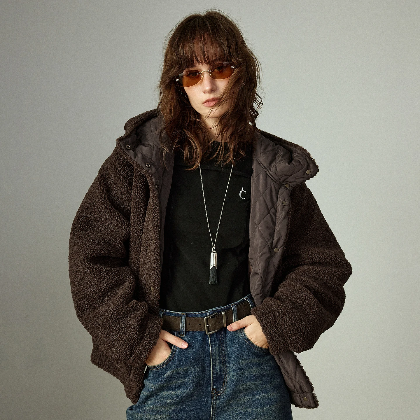 T-shirt da donna TOYOUTH 2025 Inverno Nuovo design diviso caldo Top con strato base snellente raccolto in vita 2