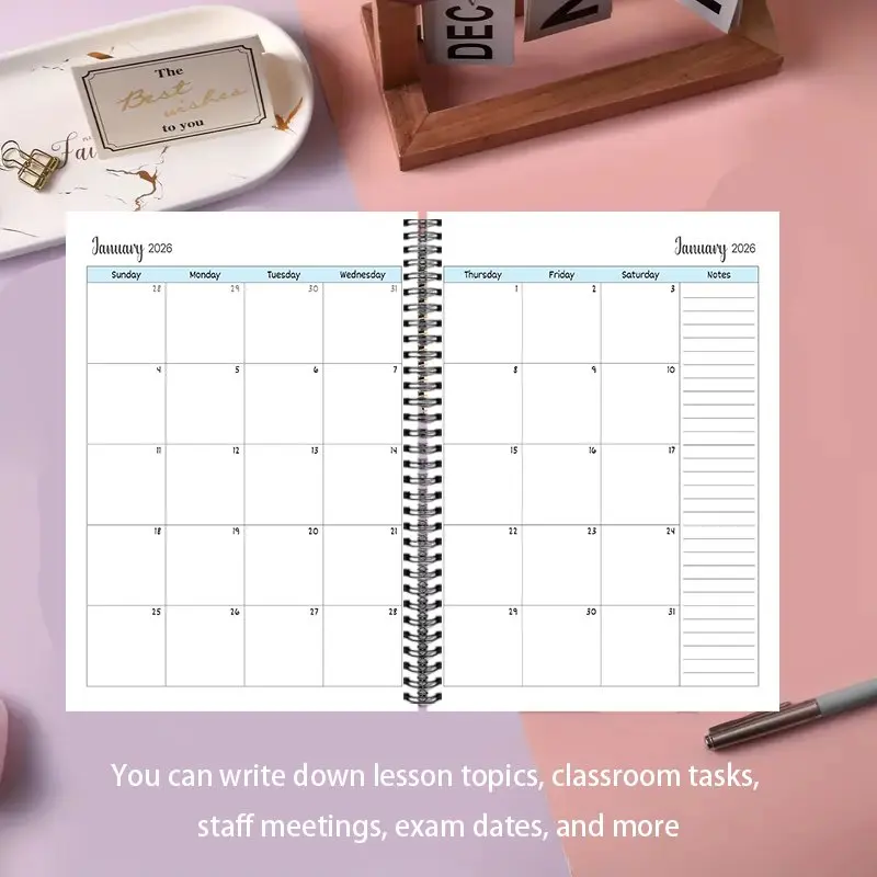 2025-2027Pianificatore, pianificazione del calendario mensile e settimanale dell'anno accademico, adatto per il libro di agenda del piano studente dell'insegnante dell'ufficio scolastico 4
