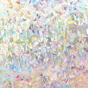 Pellicola per la privacy delle finestre Pellicola statica per finestre Vinile 3D Decalcomanie per finestre Adesivi per finestre Pellicola per finestre arcobaleno per il controllo Anti UV 1