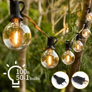 30M LED Fata String Light Globo Party Ghirlanda Luce G40 Luce festone Luce bianca calda Decorazione di nozze per cortile esterno 1