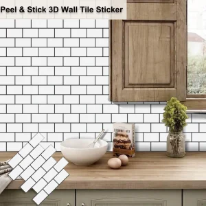 Adesivi murali metropolitana Peel and Stick 3d Brick Vinyl Wallpaper Bagno Cucina Backsplash Wall Decals 10 fogli 1