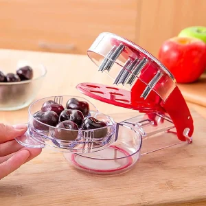 Red Date Pitting Remover Nuovi accessori per la casa Tipo di pressa Cherry Pit Corer Gadget da cucina Strumento per la rimozione del pozzo delle ciliegie a sei fori 1