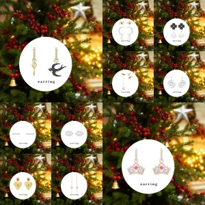 2025 Nuove decorazioni natalizie Ciondolo natalizio con ciondolo SW Orecchini classici da donna Alla moda e squisiti 1