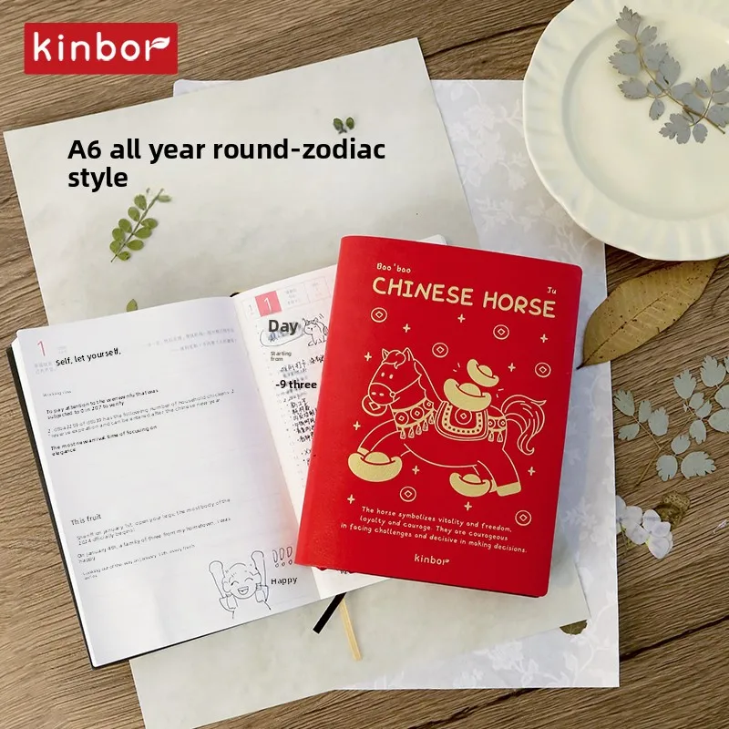 Kinbor Notebook 2026 Planner A5 A6 Agenda per l'intero anno Programma Timeline giornaliero Piano settimanale Quaderni di efficienza per l'ufficio scolastico 4