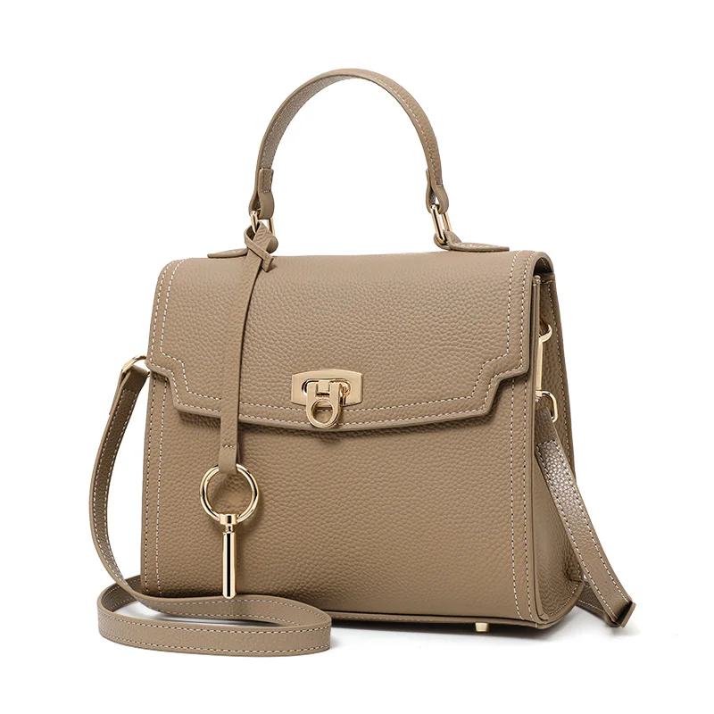 Borsa a tracolla in pelle di vacchetta con fascia per capelli da donna in pelle 2025 autunno e inverno nuovo stile popolare borsa versatile cross-bod 3