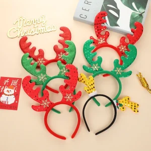 Fasce natalizie per adulti Bambini Corna di cervo Accessori per capelli di alce Atmosfera festosa Decorazioni per feste Puntelli Fasce 1
