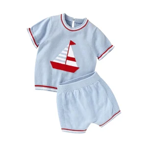Top super morbidi a maniche corte con pantaloni corti Set di abbigliamento in due pezzi per bambini Top e pantaloni adorabili per bambini separati per neonati 1