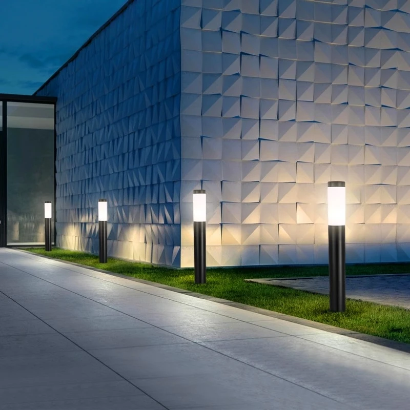 Lampada da giardino a pilastro a LED in acciaio inossidabile E27 Lampada da percorso per esterni da 15 W Lampada da giardino per percorso esterno per cortile 2