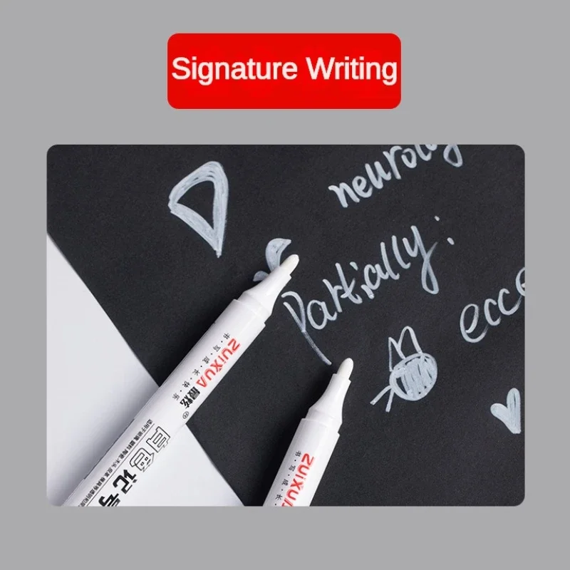 1/3/5 pezzi per pennarello bianco in metallo penna Gel in plastica impermeabile oleosa scrittura disegno penna Graffiti cancelleria materiale scolastico 6