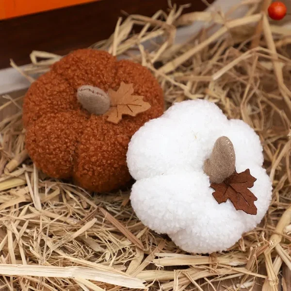 3PCS Zucca Peluche Halloween Decor 8cm Peluche Realistico Zucca Ornamenti Per Il Desktop 2026 Halloween Home Decor navidad 4
