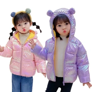 Piumini autunno inverno per ragazze Abbigliamento per bambini Capispalla caldo con cappuccio per ragazzi Giacca cappotto moda per ragazze 1