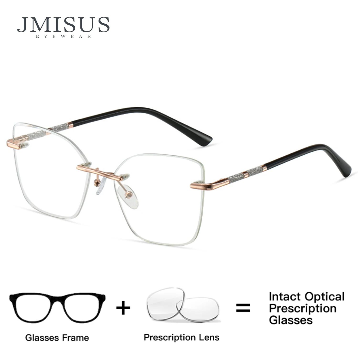 JMISUS 2025 Nuovi Arrivi Cateye Occhiali Da Vista Senza Montatura Primavera Gamba Miopia Occhiali Moda Occhiali Progressivi per Le Donne 1