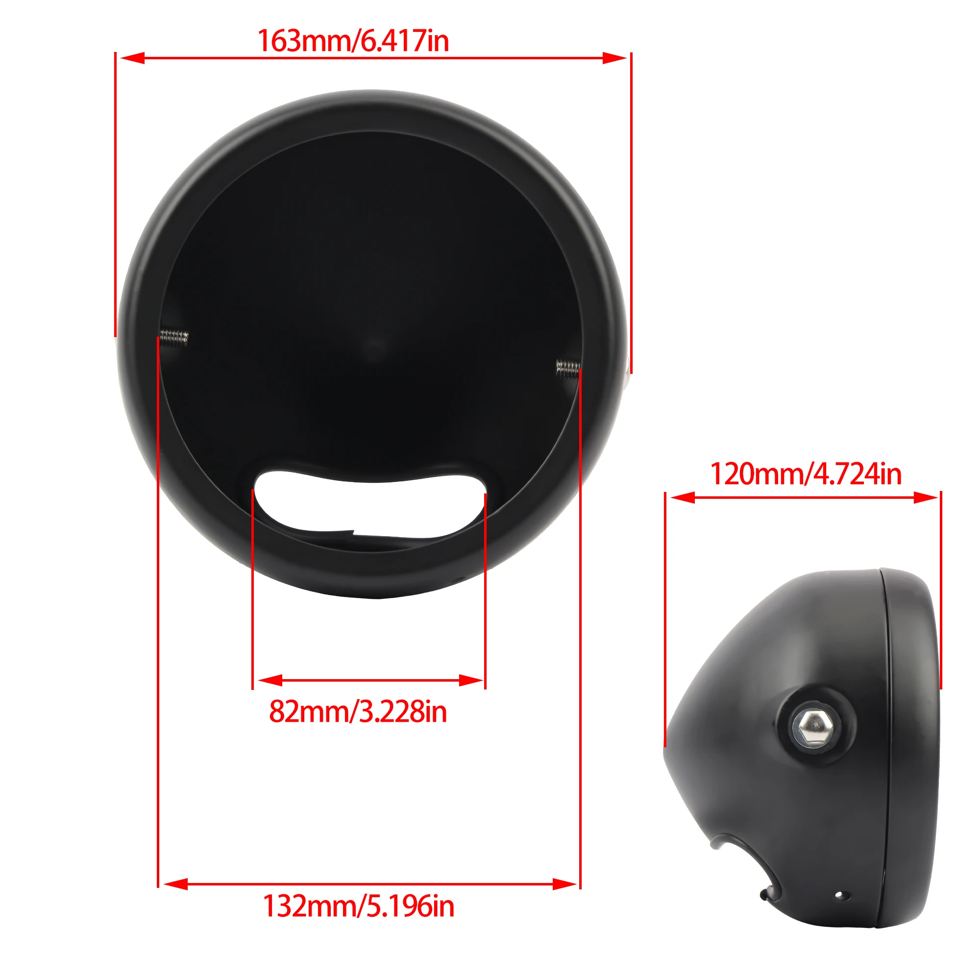 Secchio per fari a LED da 5,75 pollici e 7 pollici per Harley Faro Retro Cafe Racer Staffa di copertura per alloggiamento per fari Accessori universali 6