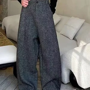 Mauroicardi Autunno Inverno Oversize Lungo Flowy Morbido Baggy Pantaloni a Gamba Larga per Uomo Allentato Elegante Chic Pantaloni Vestiti 2025 1