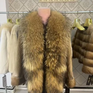 Nuove donne vero cappotto di pelliccia di ratto naturale di muschio di alta qualità genuino inverno giacca femminile di lusso tuta sportiva maniche lunghe 1