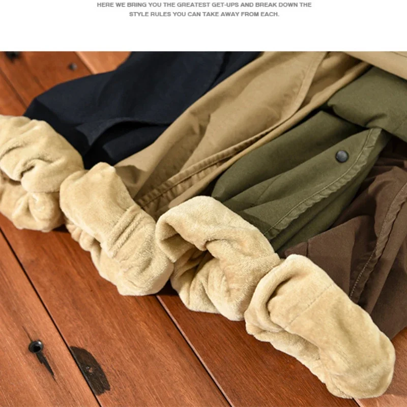 Inverno Nuovo 100% Cotone Cargo Velluto Pantaloni Invernali da Uomo Comodo Addensato Morbido Tenere al Caldo Retro Pantaloni da Strada AZ640 5