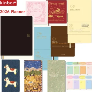 Pianificatore settimanale della linea temporale a data Kinbor, blocco note di efficienza giornaliera/mensile della serie completa 2026 annuale/semana/otto griglie per l'ufficio scolastico 1