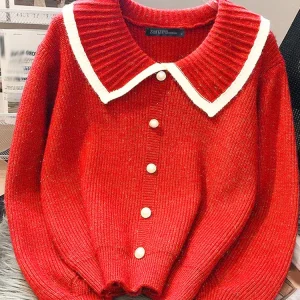 ZANZEA FW 2025 Nuove donne maglioni casual accogliente color block colletto rovesciato manica lunga maglione pullover lavorato a maglia stile coreano 1