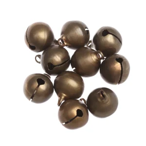 10 pezzi retrò bronzo rame Jingle Bells fai da te braccialetto fatto a mano collana piccola campana artigianato albero di Natale accessori Campanula 1