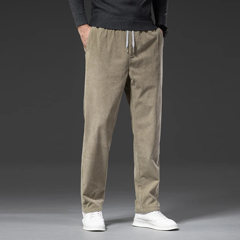 Pantaloni casual dritti in velluto a coste da uomo Primavera Autunno Business Leisure Pantaloni moda Pantaloni maschili vestibilità regolare Abiti di marca 2