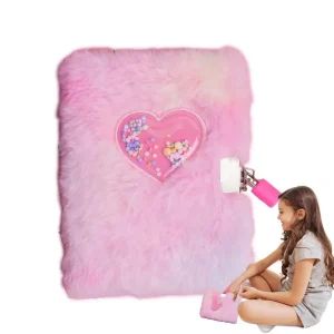 Diario soffice A6 con serratura, diario morbido e sfocato, quaderno segreto decorativo con motivo a cuore per ragazze, per forniture per ufficio scolastico 1