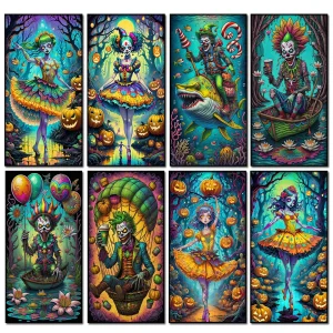 Zombie Clown Pittura Diamante Vendita Pieno Quadrato Rotondo Trapano 5d Fai Da Te Ritratto Del Fumetto Decorazioni Per La Casa Immagine Di Strass Mosaico 1