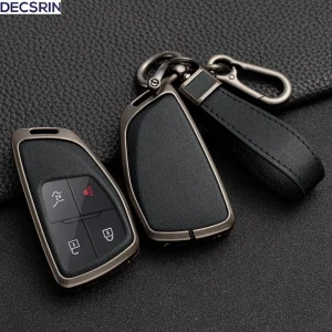 Custodia per chiave auto in lega di zinco + pelle per Chevrolet Tahoe Suburban per GMC Yukon per Buick ENVISION S Plus Avenir 2020/21/22 /23 1