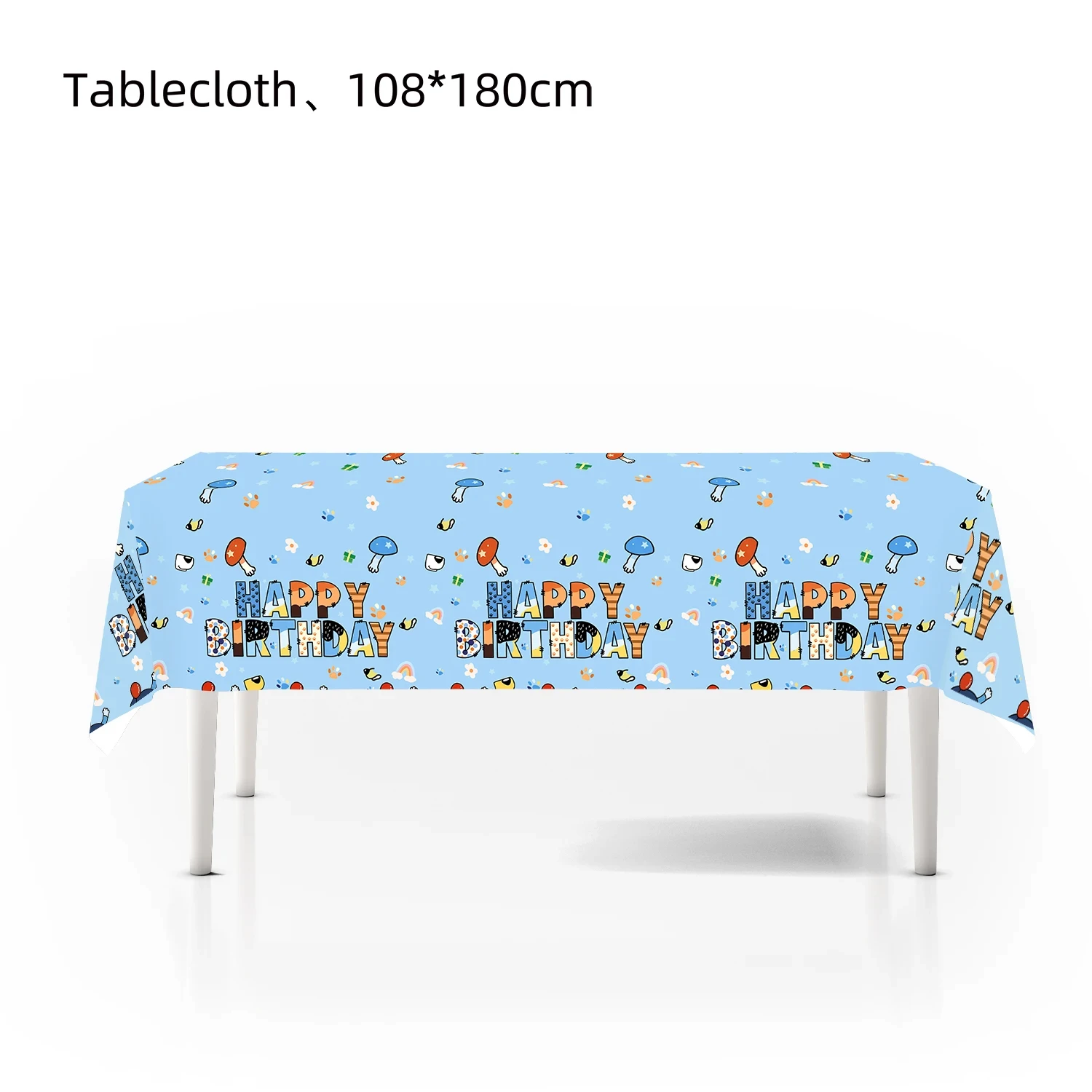 Cartoon Blue Bingo Dog Forniture per feste di compleanno Tazza usa e getta Piatto Palloncini Banner Tovaglia Sacchetti di caramelle Decorazioni per feste per bambini 4