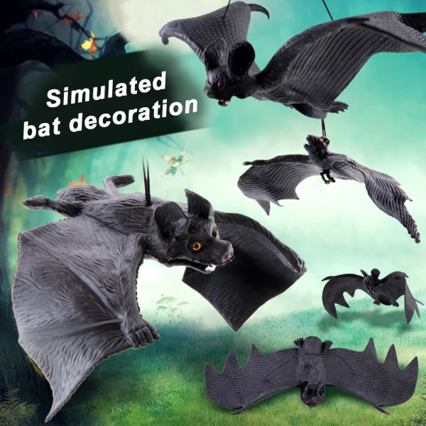 Ornamenti per pipistrelli da appendere di Halloween - Simulazione realistica Decorazioni per feste natalizie Puntelli da appendere per casa stregata per l'atmosfera spettrale 1