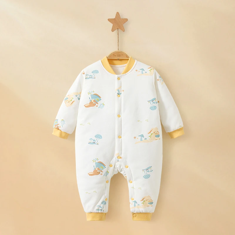 Tuta da neonato trapuntata autunno inverno in puro cotone spesso abbigliamento da neonato tuta da bambino unisex tuta strisciante 3